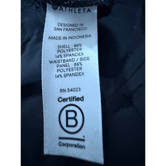 Athleta Women’s Black Athletic Pants Size 6 Stretch Zip Pockets Ankle Slit - Picture 8 of 12